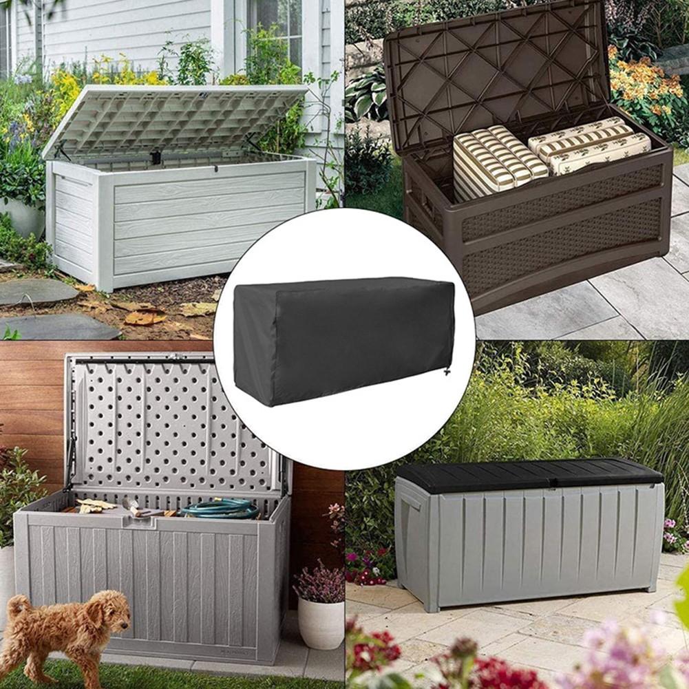 Elegantes schwarzes Design 210D Outdoor-Deckbox-Abdeckung für effizienten Schutz