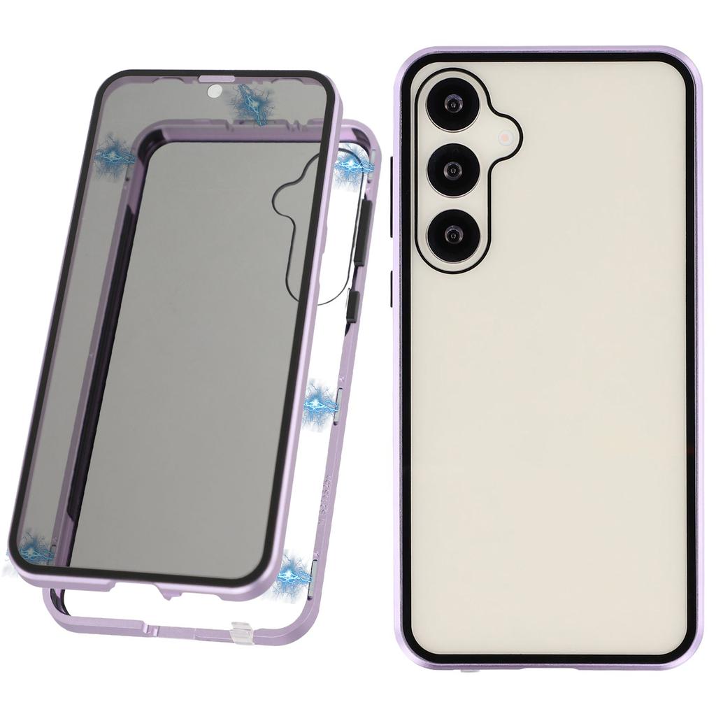 For Samsung Galaxy S25/S24 Case with Anti-Spy Screen Protector Tempered Glass Metal Phone Cover Magnetic Clasp