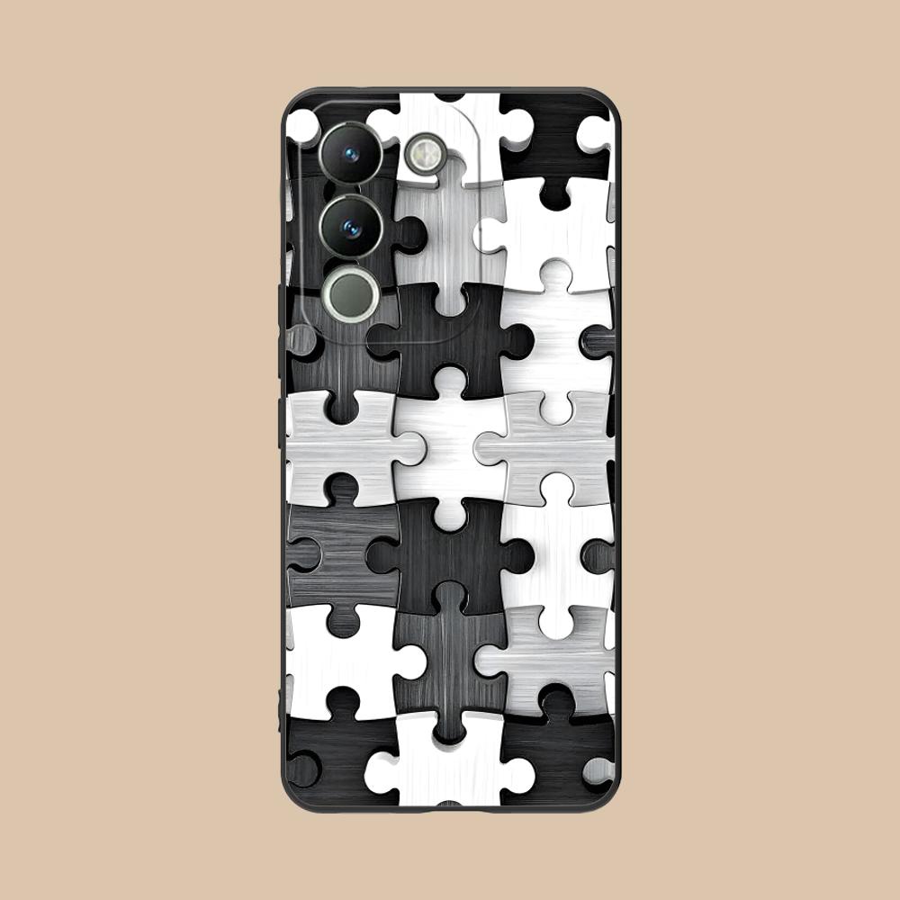 Puzzle Texture Mobile Cell Phone Case for VIVO Y77 76 75 74 73 72 58 56 55 51 50 38 36 Y19 Y18 Y03 Y01 5G Printing Cover
