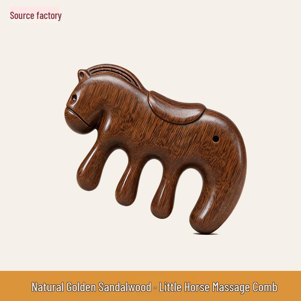 Red Sandalwood Scalp Massage Comb for Gua Sha Therapy and Beauty.