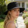 Hat Wide Brim Adjustable Drawstring Windproof Buckle Bucket Hat Outdoor Travel Hiking