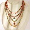 Delicate Jewelry Stainless Steel Mix Color Beads Natural Stones Charms Beaded Bracelet Necklace for Party