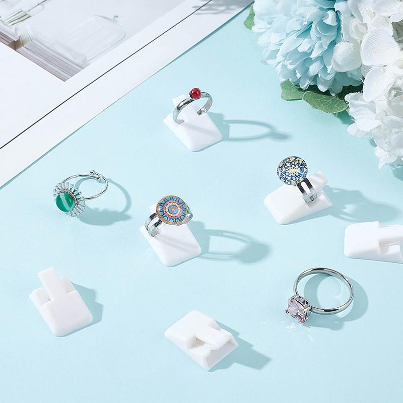 30Pcs Acrylic Rings Display Stand Jewelry Display Stand, Plastic Storage Stands Wedding Ring Display Stand Ring Organizer Showca