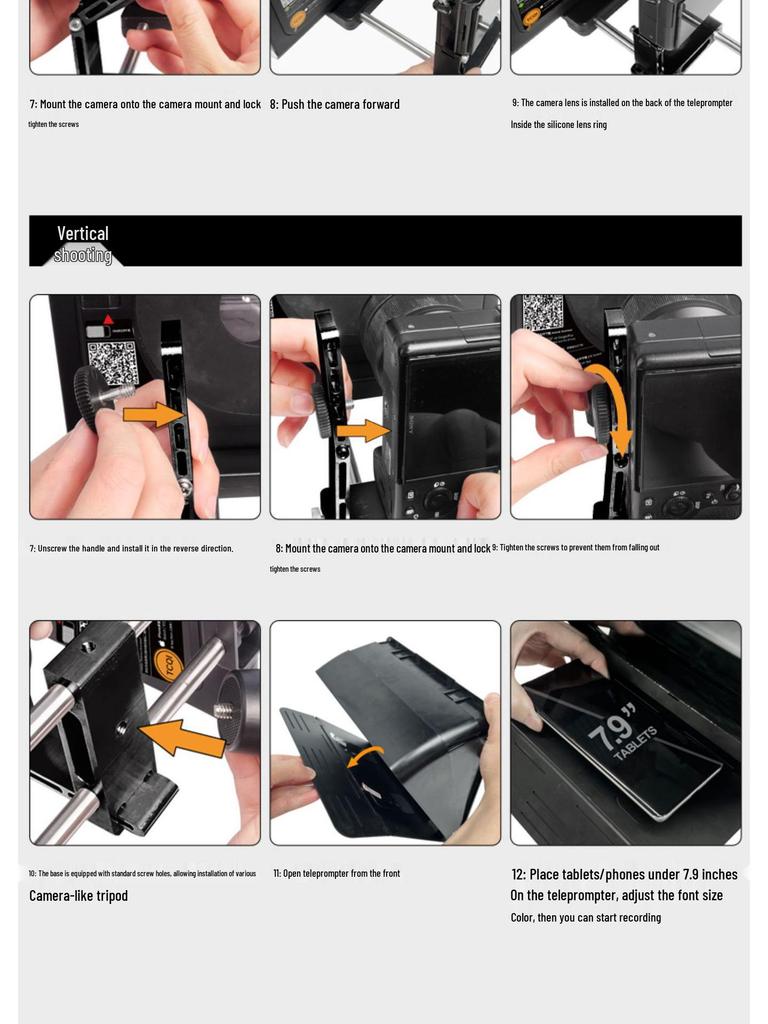 Second Generation TC7 Mobile Phone & Tablet Teleprompter - Portable, Large Screen-Compatible