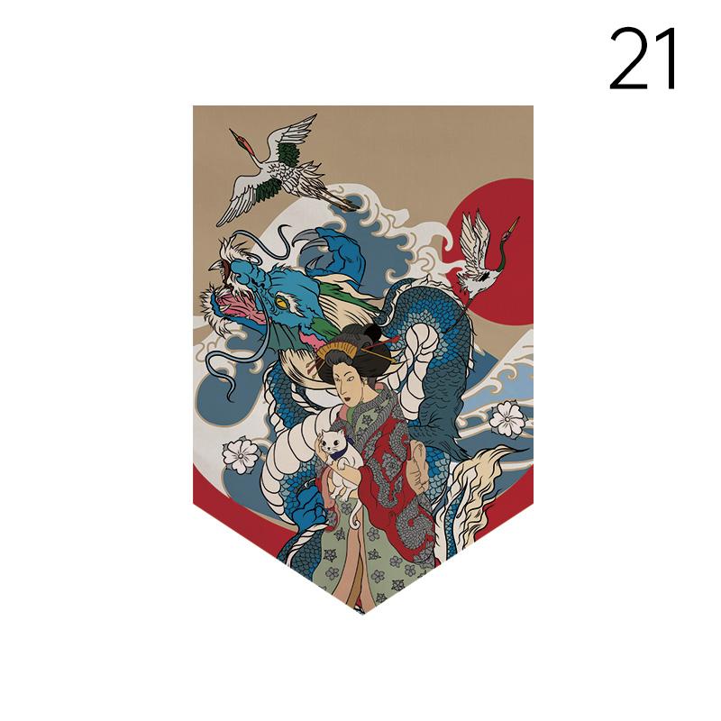 Japanese Style Short Curtain Kitchen Partition Lucky Cat Pennant Restaurant Cuisine Bistro Sushi Coffee Shop Doorway Decor