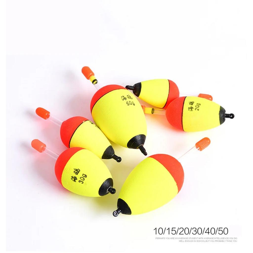 6Pcs/lot EVA Fishing Floats for Sea Fishing Bobber Large Belly Floating for Effective Bobbing Striking Rock Fishing Light Stick 260319
