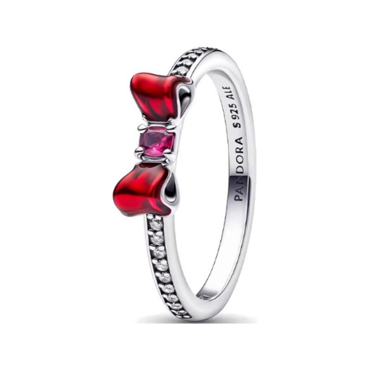 Pandora Red Butterfly Decorative Design 925 Silver Glass Enamel Cubic Zirconia Ring Women ring 193652C01 Box,50