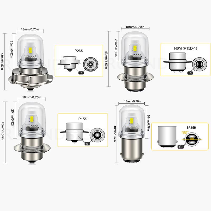 H6M P15S P26S LED Motorcycle Headlight BA15D Car Motorcycle Bulb Turn Signal Headlight Lamp Auto For Truck High Brightness Light