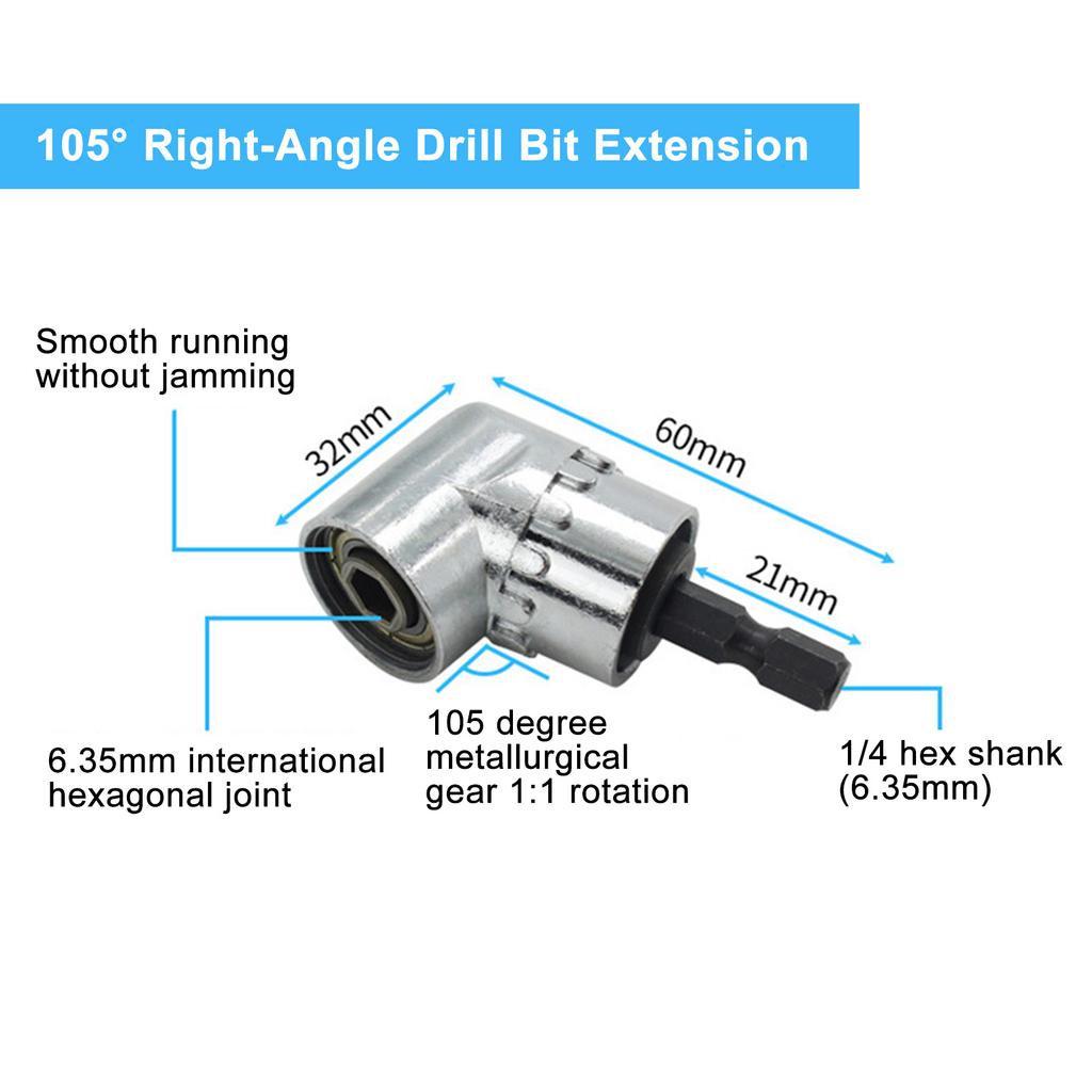 18Pcs Flexible Drill Bit Extension Set 105 Degrees Right Angle Drill Attachment Rotatable Joint Socket 1 4 3 8 1 2 Inch