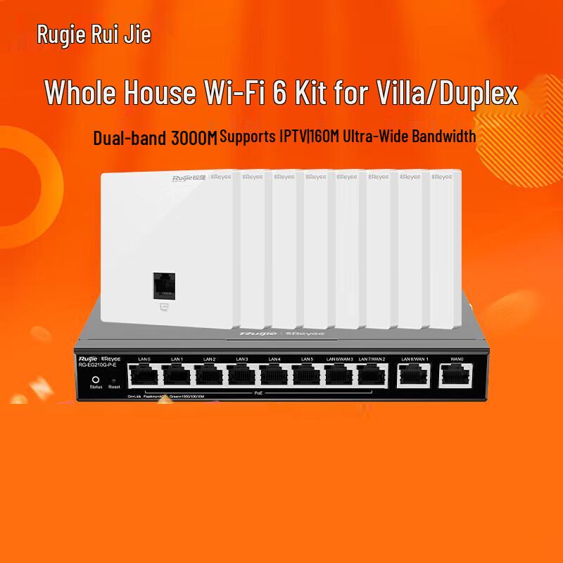 

Ruijie WiFi 6 Gigabit 3000M Whole-Home AP Panel Kit