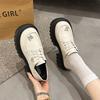 Lace-up platform white loafers women's 2025 new spring breathable butterfly versatile single shoes small leather shoes comfortable