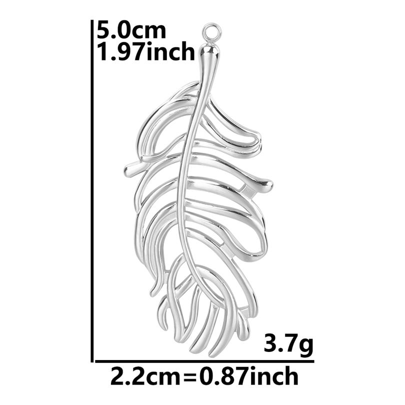 6pcs Silver Color Plant Tree Leaf Flower Charms For Jewelry Making Earring Necklace Connector Stainless Steel Charm Pendant Bulk