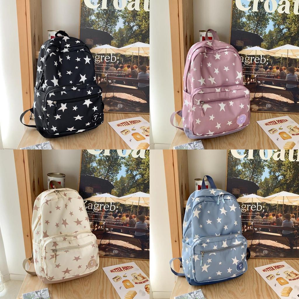 Summer Harajuku Style Backpack For College Students With Nylon And Geometric Prints For Daily Use