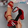 Fashion High Heels Fashion Going Out Temperament Summer New Delicate Cross Thin Strap Non-slip Wear-resistant Sandals