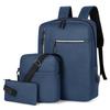 Business men's backpack three-piece simple solid color outdoor leisure backpack junior high school student schoolbag fashion