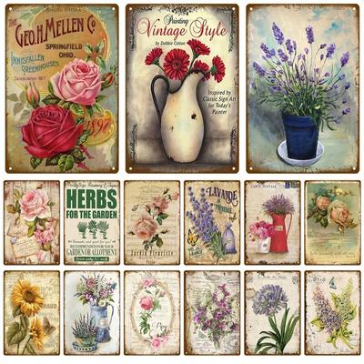 Panneau métallique règles de jardin, Plaque métallique Vintage, décor pour Pub, Bar, décor mural de maison, signe en étain, affiche de fleur, cadeau décoratif