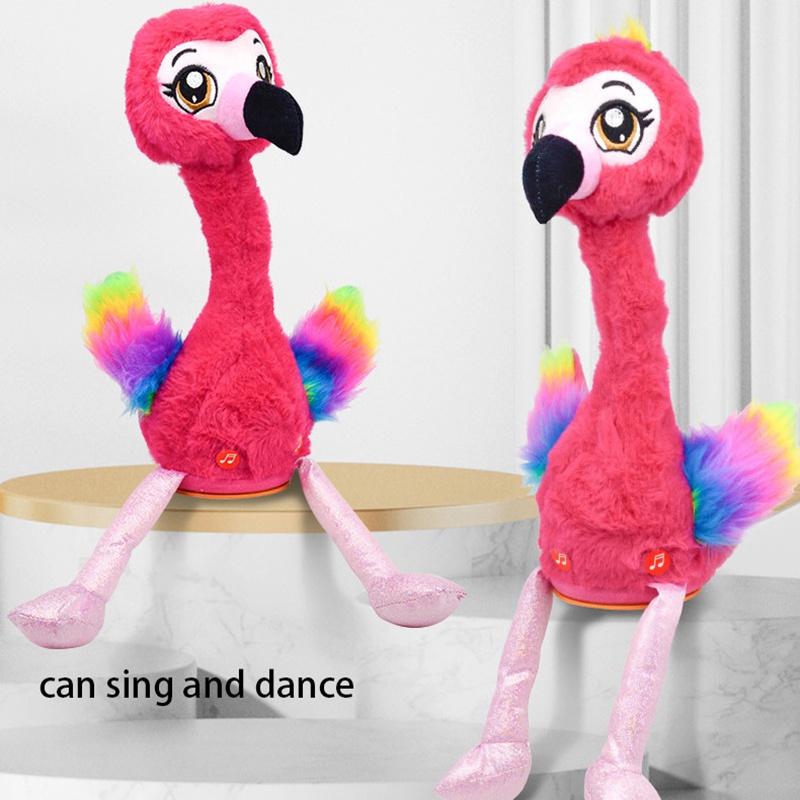 Talking And Singing Flamingo Plush Toy Interactive Birthday Gift