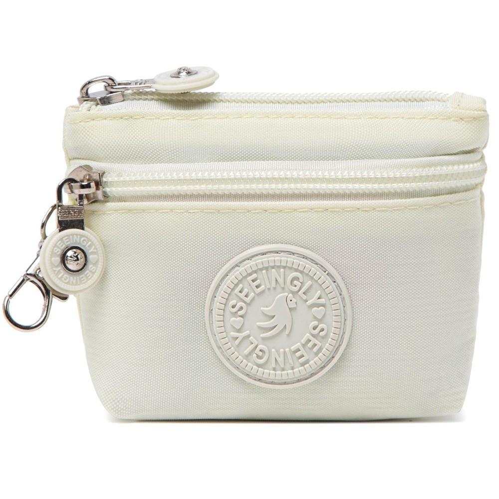 New Solid Color Women Wallet Nylon with Keychain Coin Purse Waterproof Mobile Phone Bag Ladies
