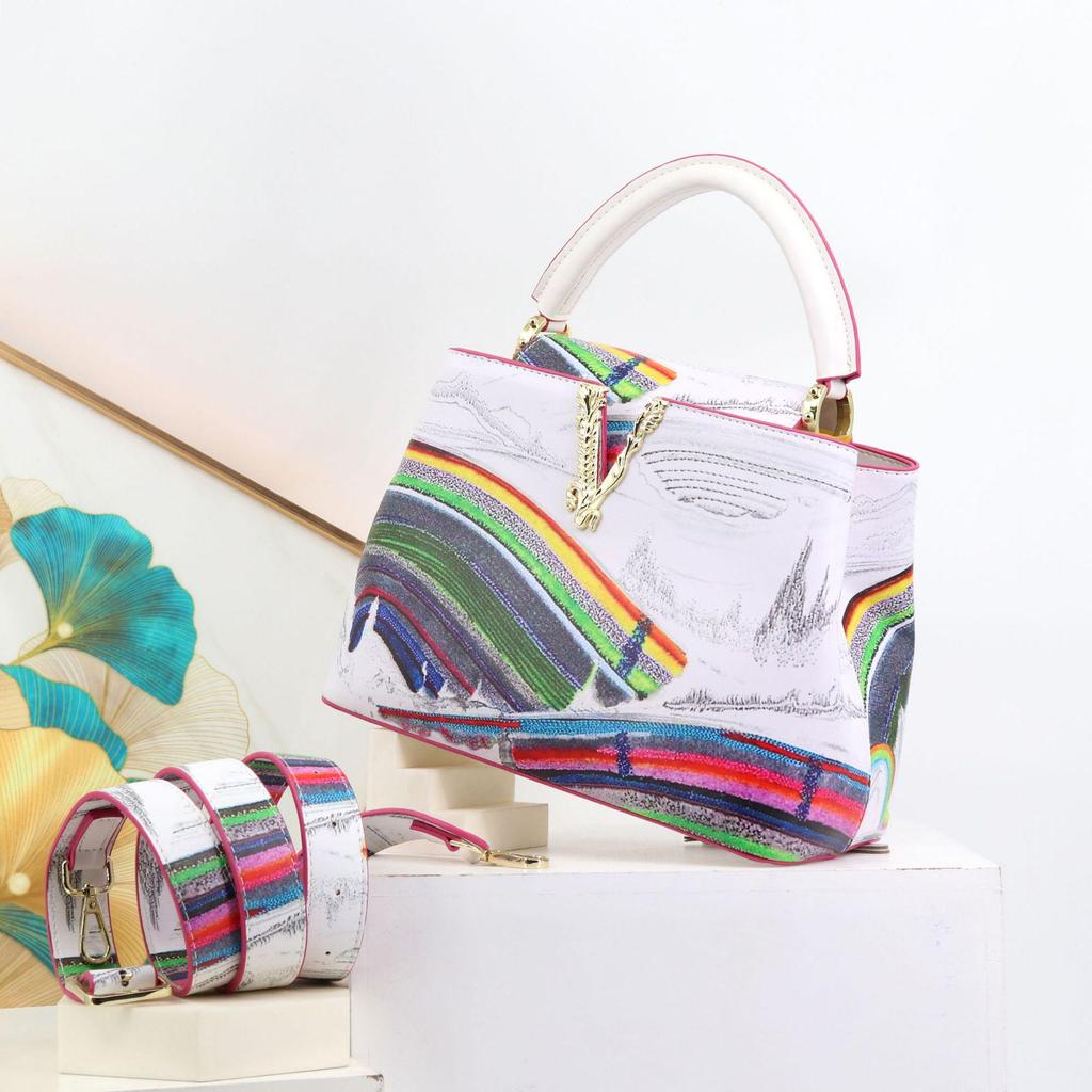 Women's Cross-Border Printed Handbag - European and American Style