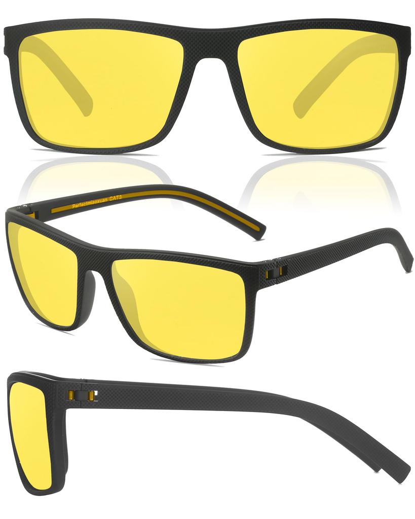 Perfectmiaoxuan Polarized Sunglasses for Men and UV400 Lightweight TR90 Square Design for and Hiking Women, Protection, Frame, Sports, Driving,