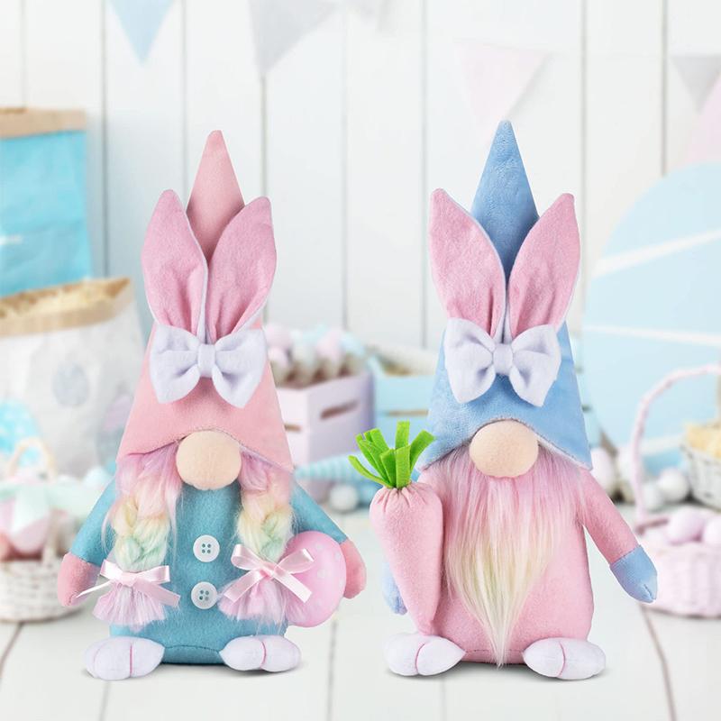 2026 Easter Faceless Gnome Rabbit Doll Spring Easter Party Home Decoration Kids Gift Favors Bunny Egg Carrot Ornament