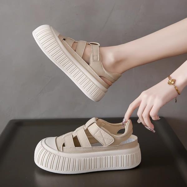 Fashion 2025 Summer Roman Sandals Muffins shoe Increasing Height Shoes All-Match Women's Heels Gladiator Flat New Girls Closed Rome Autu