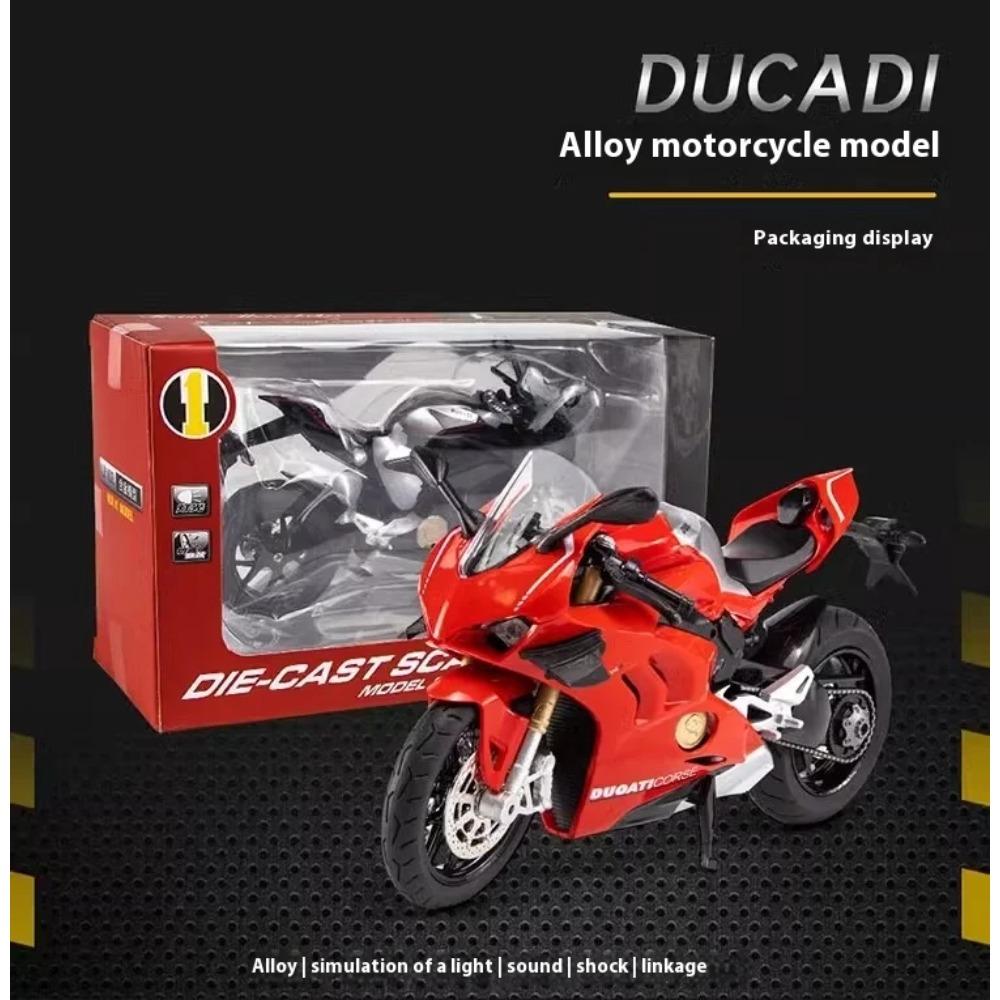 1/12 Ducati Panigale V4S Model Alloy Motorcycle Diecast Computer Desktop Ornaments Trendy Display Gift for Friend Kids Toys