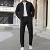 Spring and Autumn New Men's Waffle Drawstring Sports and Casual Pants Suit