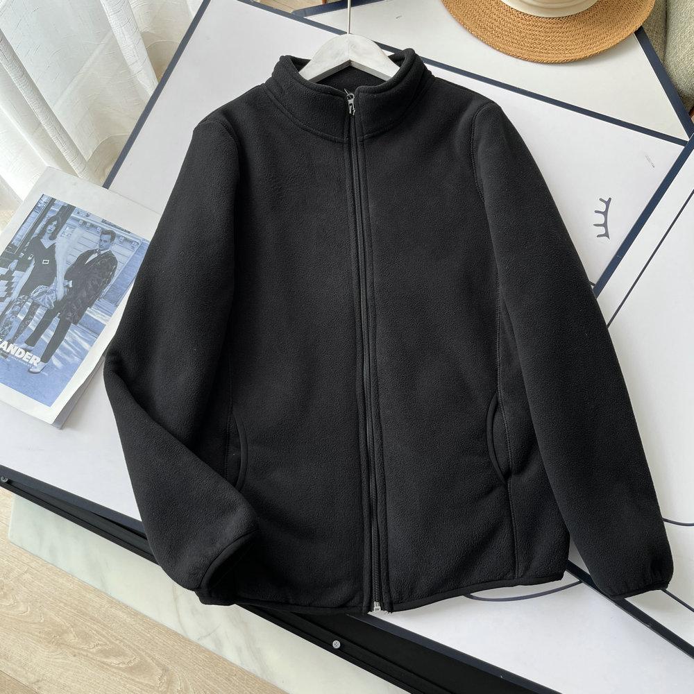 

Осеннее женское плюшевое пальто-кардиган с воротником-стойкой S чёрный