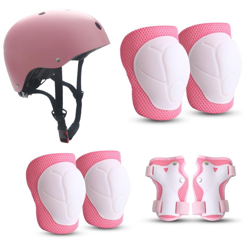 Kinder Rollschuh Schutzausrüstung Set Balance Bike Skateboard Palm Skateboard Knie Pad Ellenbogen Pad Fahrrad Sieben-stück Schutzhelm