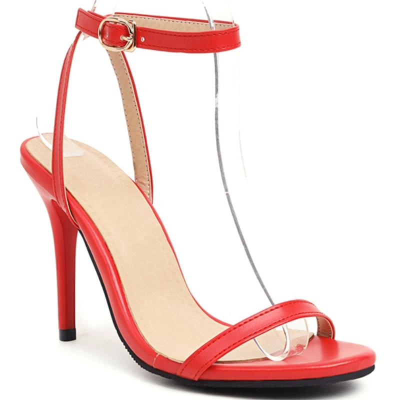 

Элегантные женские сандалии летняя обувь сексуальные босоножки на высоком каблуке женские шлепанцы с ремешком на щиколотке черные белые красные туфли для танцев вечеринок большой размер 46