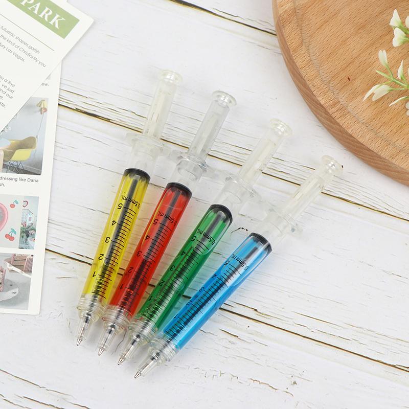 1Pcs Injection Type Ball Point Pen Liquid Pen School Supplies Nurse Syringe Pen