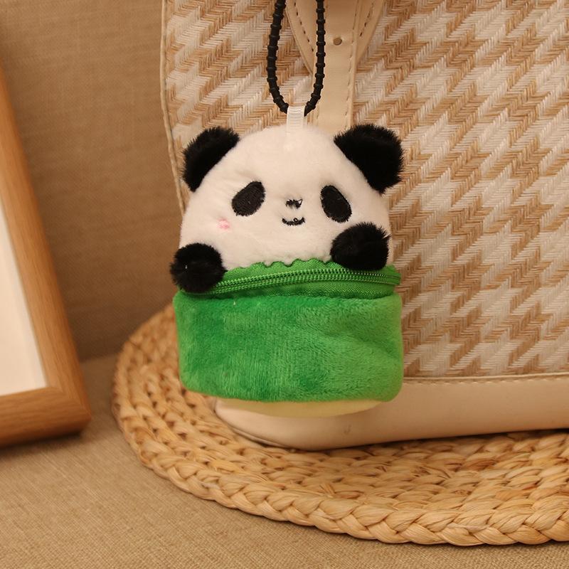Bamboo Panda Doll Coin Purse Black And White Simulation Plush Children's Toy Gift
