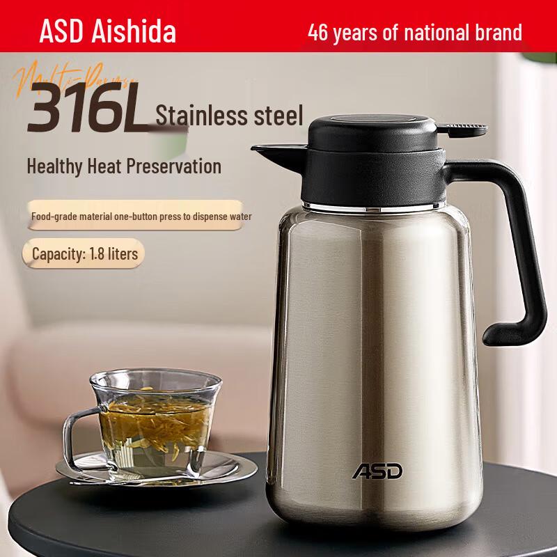 ASD Large Capacity 316L Stainless Steel Vacuum Thermos 1.8L