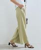 New Color Added to the Belt Detail Tuck Wide Slacks Pants Light Green S [BIS] [Wrinkle-Resistant/Cool Touch] (33)