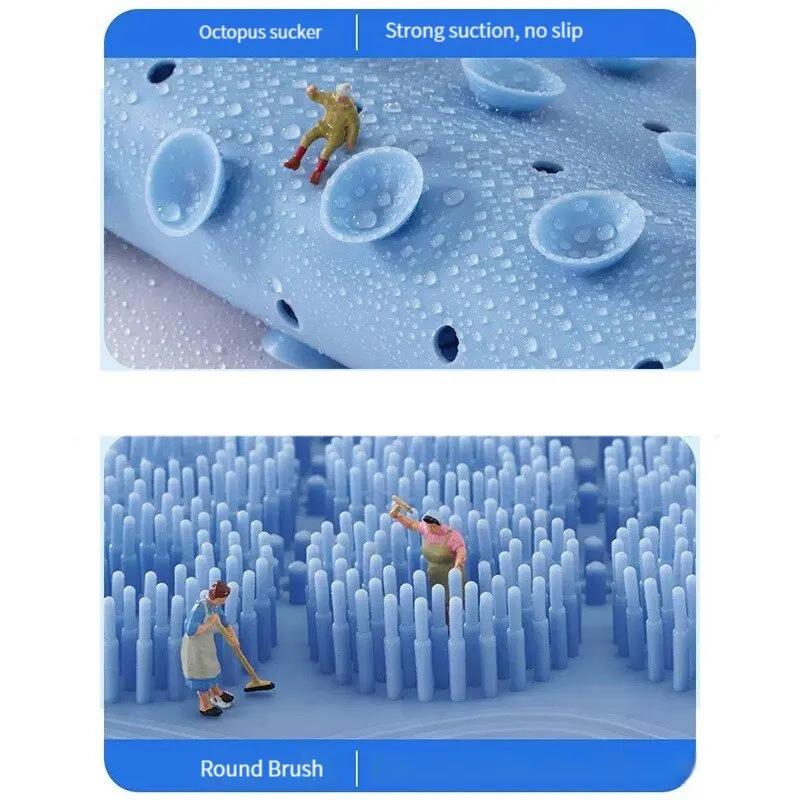 1 Piece of Silicone Suction Cup Back Scrubbing Brush, Round Design, Bathroom Non-slip Foot Massage Artifact, with Strong Suction