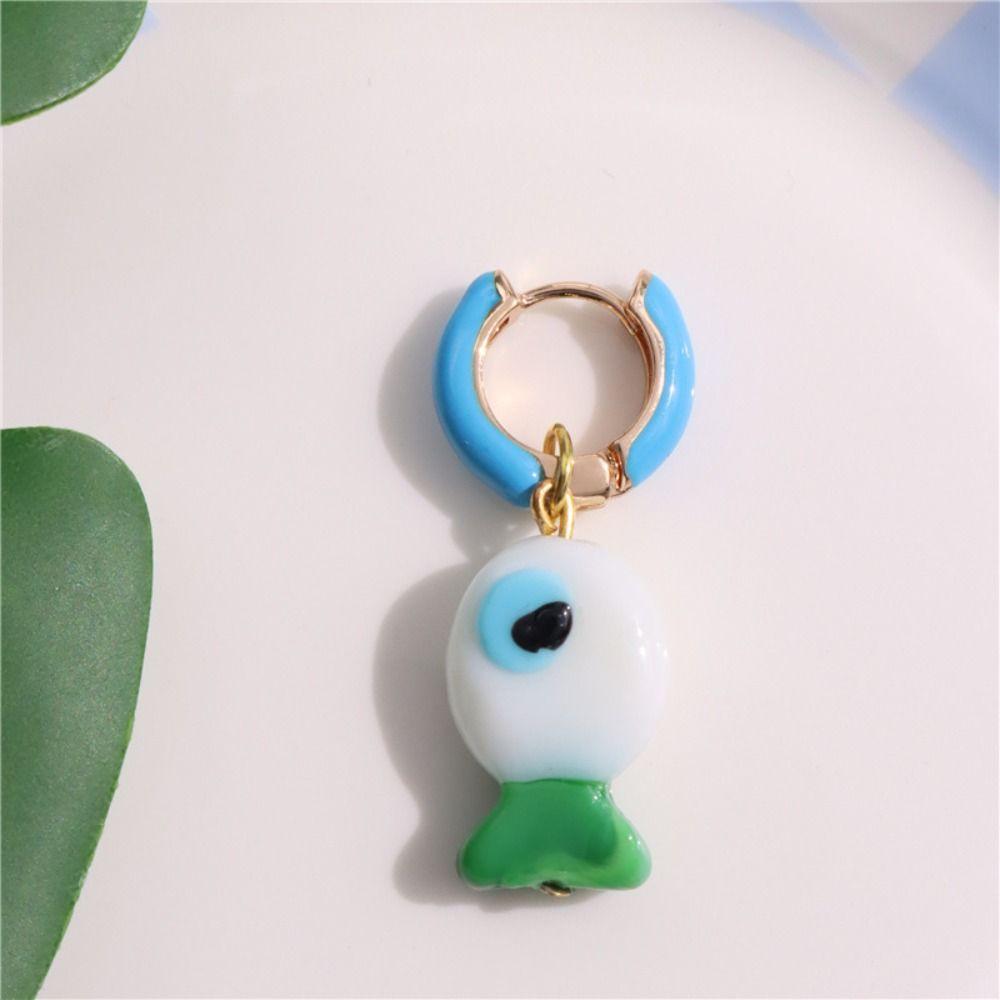 Lip Charms Ear Buckle Starfish Hoop Earrings Sweet Enamel Fish Earrings  Girls