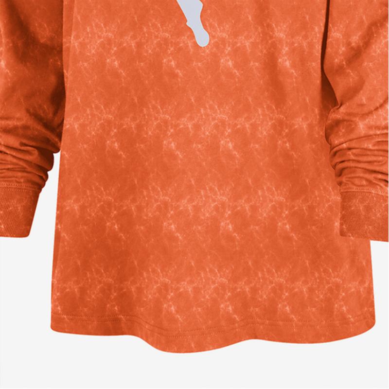 Nike Team 13 Logo Farbverlauf Bequemes Rundhals Langarm T-Shirt Damen T-Shirts Orange FZ0148-820