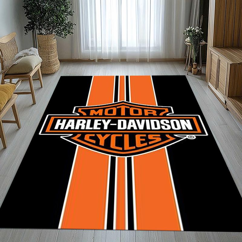 Retro H-Harleys Racing Moto Living Room Non-Slip Area Rug Soft Carpet for Bedroom Kids Playroom Sofa,Home Decor Doormat Gift