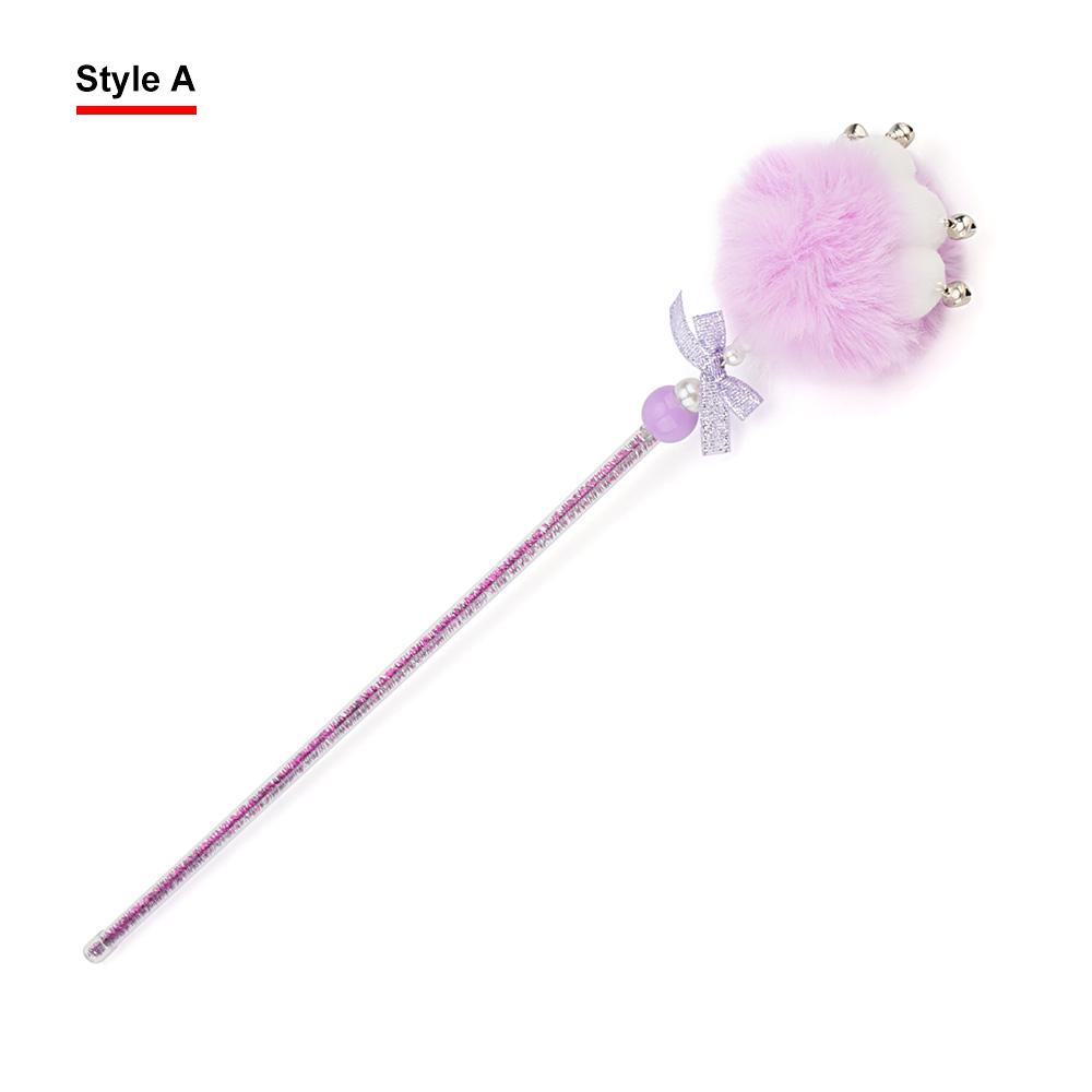 Short Cute Plush Ball Cat Teaser Paw Stick Wand Kitten Toy Pet Supplies
