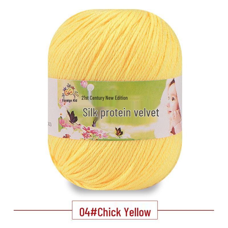 Silk Protein Baby Milk Cotton Yarn for Infant Sweaters, Hats, Shoes, Doll Crochet, and DIY Knitting Projects