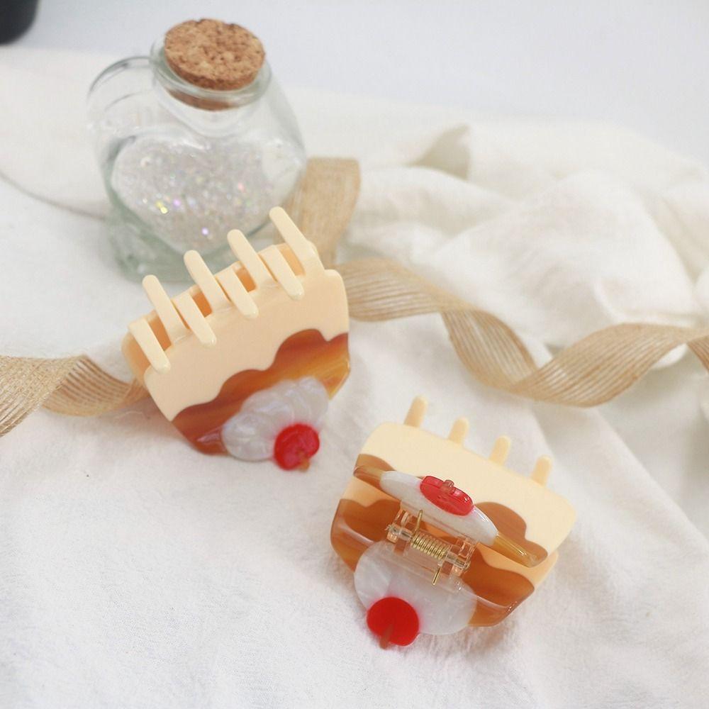 Cherry Cake Acetic Acid Hair Claw Sushi Simulation Food Shark Clip Fashion Fruits Hair Clip  Women