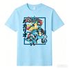 Pokmon Riolu Evolution Printed Pure Cotton Tshirt For Unisex And Unisex Springsummer New Collection Fashion Short Sleeved Shirt