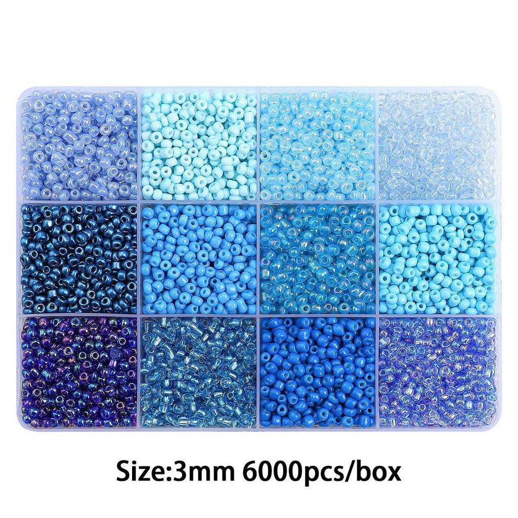 12-Compartment 3mm Stringing Seed Bead Set for DIY Necklace & Bracelet Jewelry Making