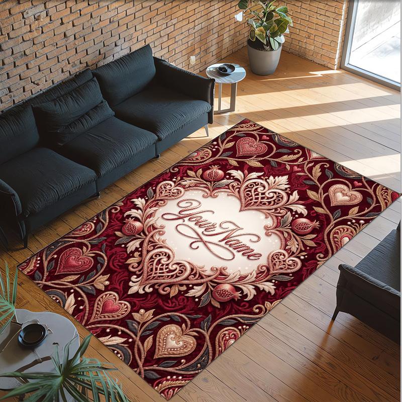 Other Similar Designs Theme Crystal Velvet Rug Personalized Custom Name Text Soft Floor Mat Home Decor