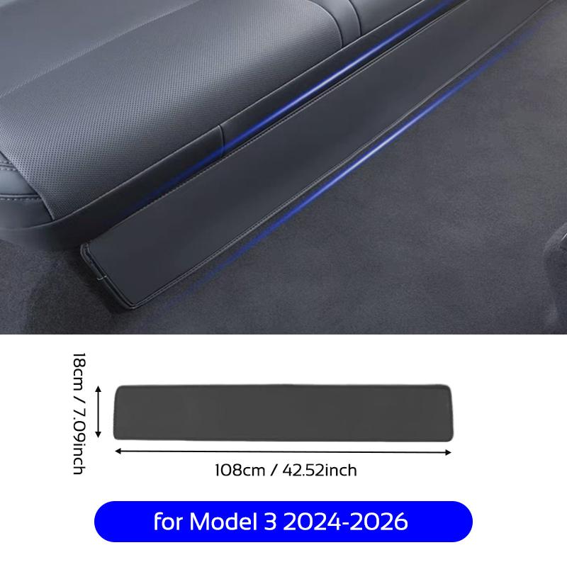 For Tesla Model 3 Highland Y 2024-2026 Juniper Rear Seat Lower Protective Mat PU Anti-kick Pad Protector Cover Car Accessories