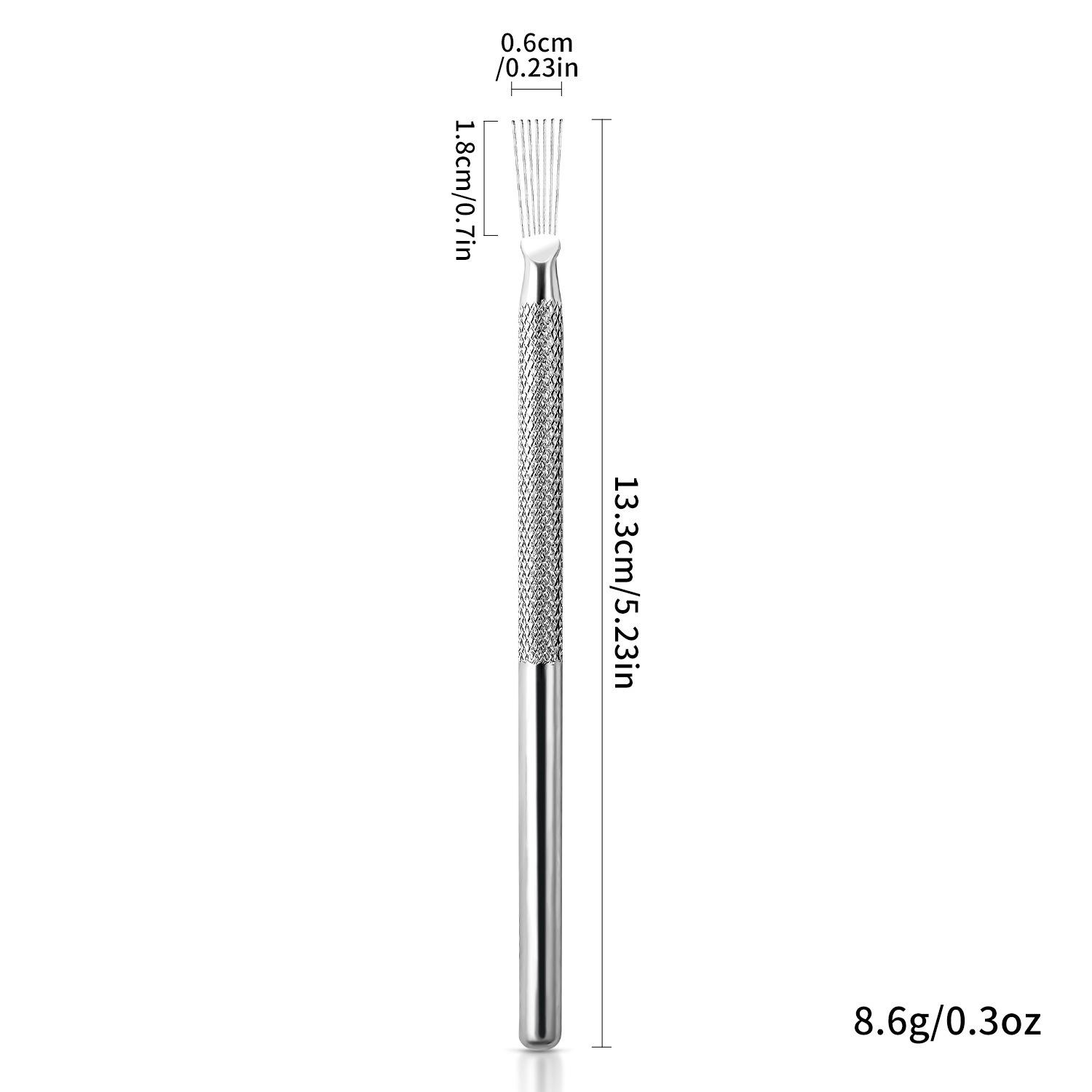 

Многофункциональные гибкие ручки для дизайна ногтей из нержавеющей стали с несколькими наконечниками и кисточками серебряный