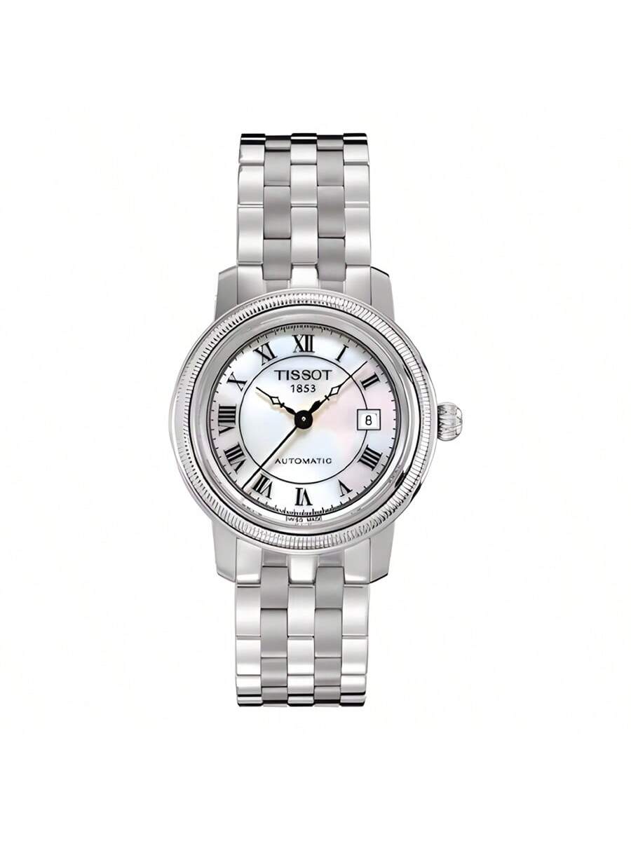 TISSOT Montre m&eacute;canique pour femme , bracelet en acier inoxydable, &eacute;tanche jusqu'&agrave; 30 m&egrave;tres, Mod&egrave;le T045.207.11.113.00 beige