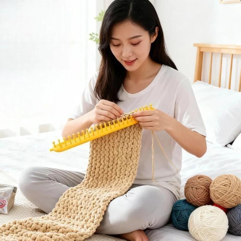 DIY Plastic Weaving Loom Knitting Kit Durable Portable Handmade Craft Rectangle Wool Knitter DIY DIY Machine Sewing Tools Loom