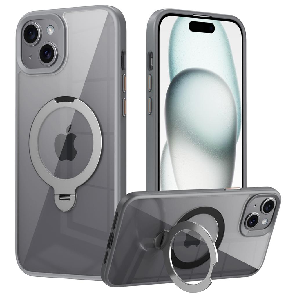 For iPhone 15 Case Compatible with MagSafe TPU+Acrylic Kickstand Clear Phone Cover